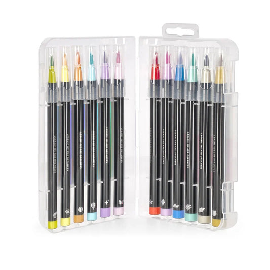 Conj. Marc. LEGAMI Brush Markers - 12 Cores Pastel