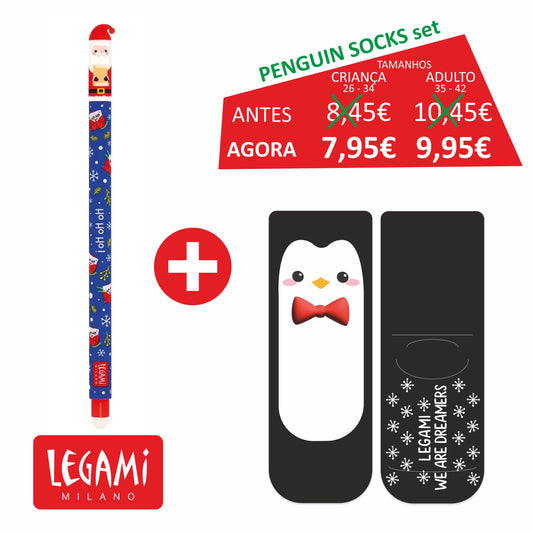 Promoção LEGAMI SANTA CLAUS - Erasable Santa Claus + Meias Antiderrapantes Penguin