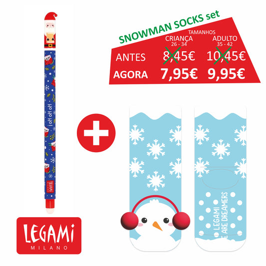 Promoção LEGAMI SANTA CLAUS - Erasable Santa Claus + Meias Antiderrapantes Snowman