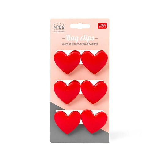 Mola LEGAMI Bag Clips - 6 unid. - Heart