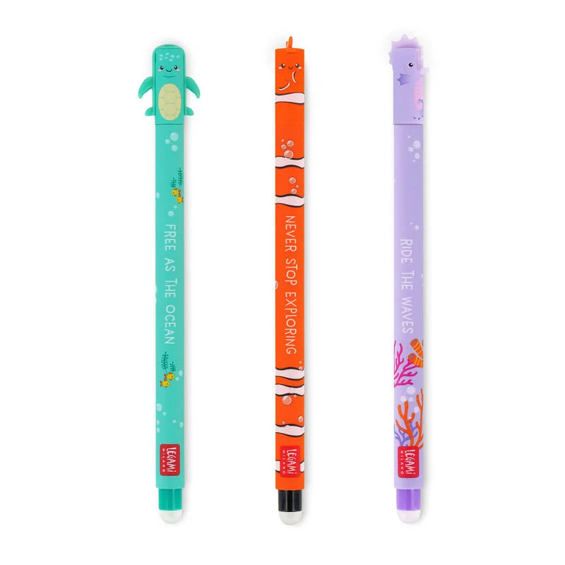 Conj. Esf. LEGAMI Erasable Pen - Sea - Turtle+Clownfish+Seah