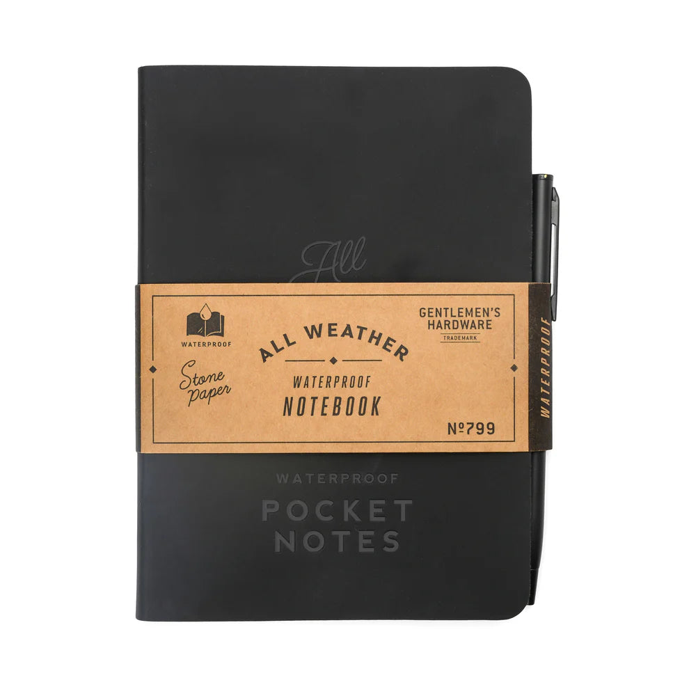 Bloco GENTLEMEN´S Waterproof Notebook - 12x16 - Black