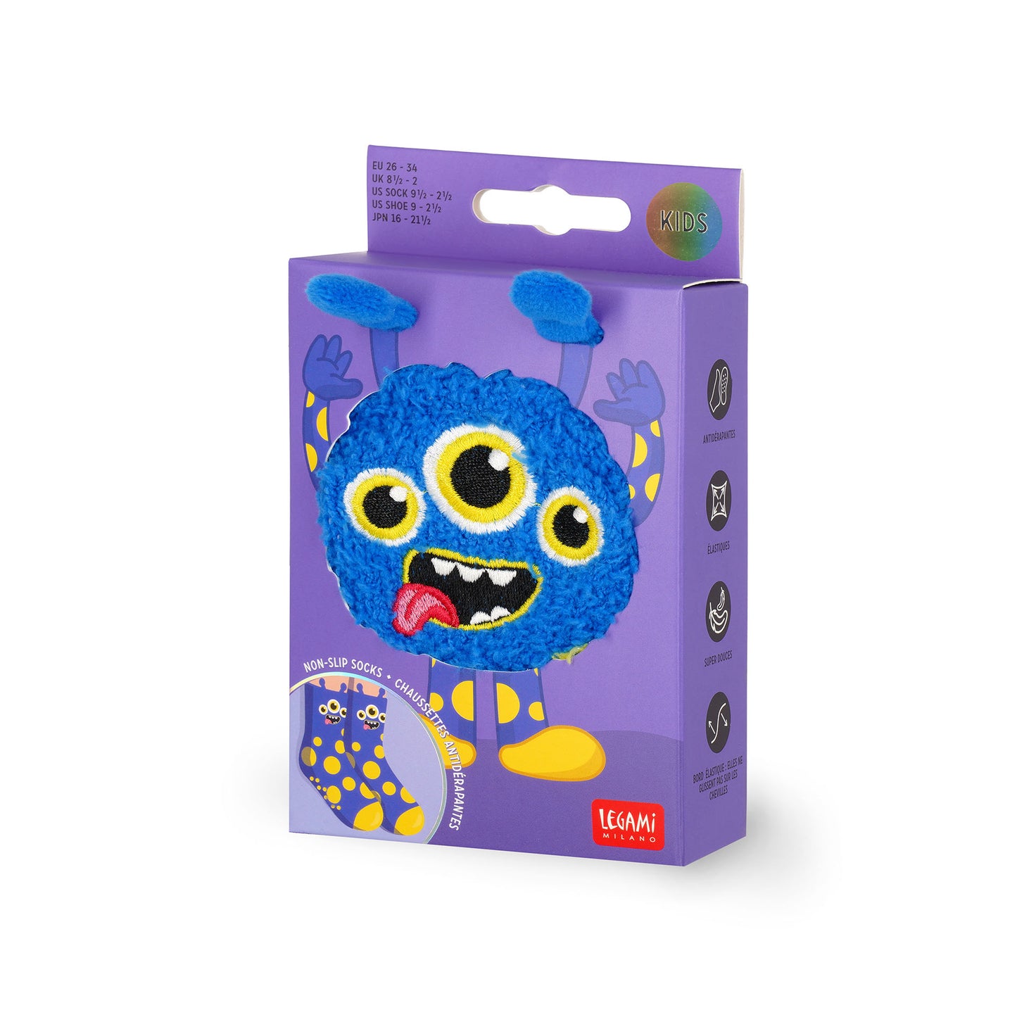 Meias Antiderrapantes LEGAMI Erasable - It´s a Match! - Monster