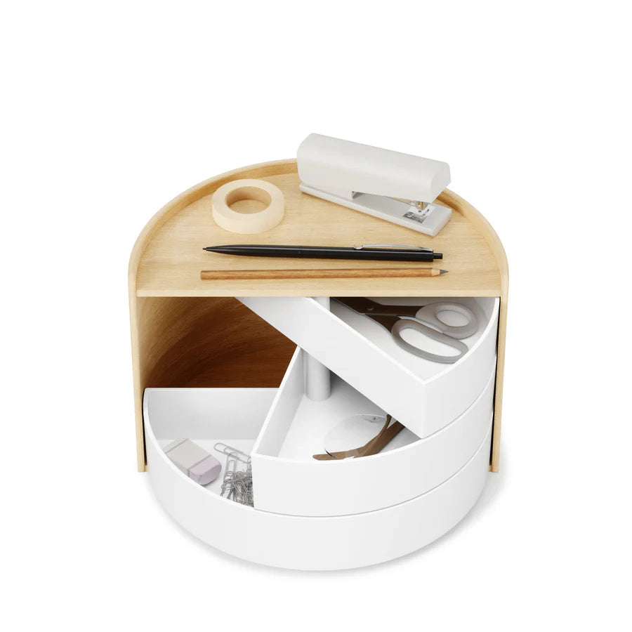 Porta-Objetos UMBRA MOONA STORAGE BOX - Branco/natural