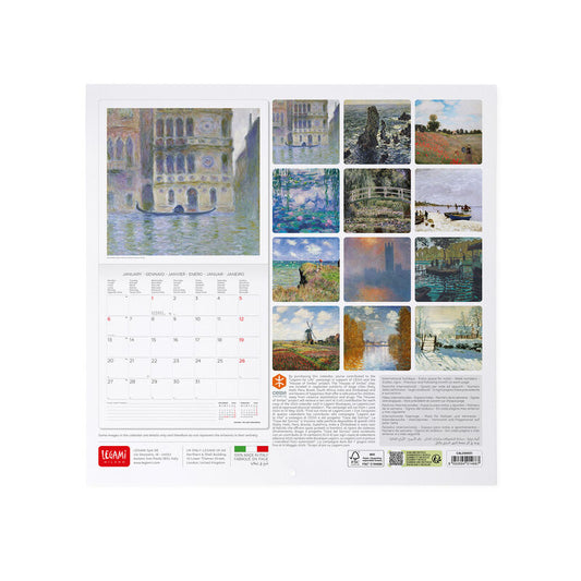 Calendário LEGAMI 2025 Wall Uncoated - 18x18 - Claude Monet