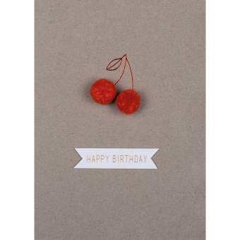 Postal  RADER Happy Birthday  Pompom