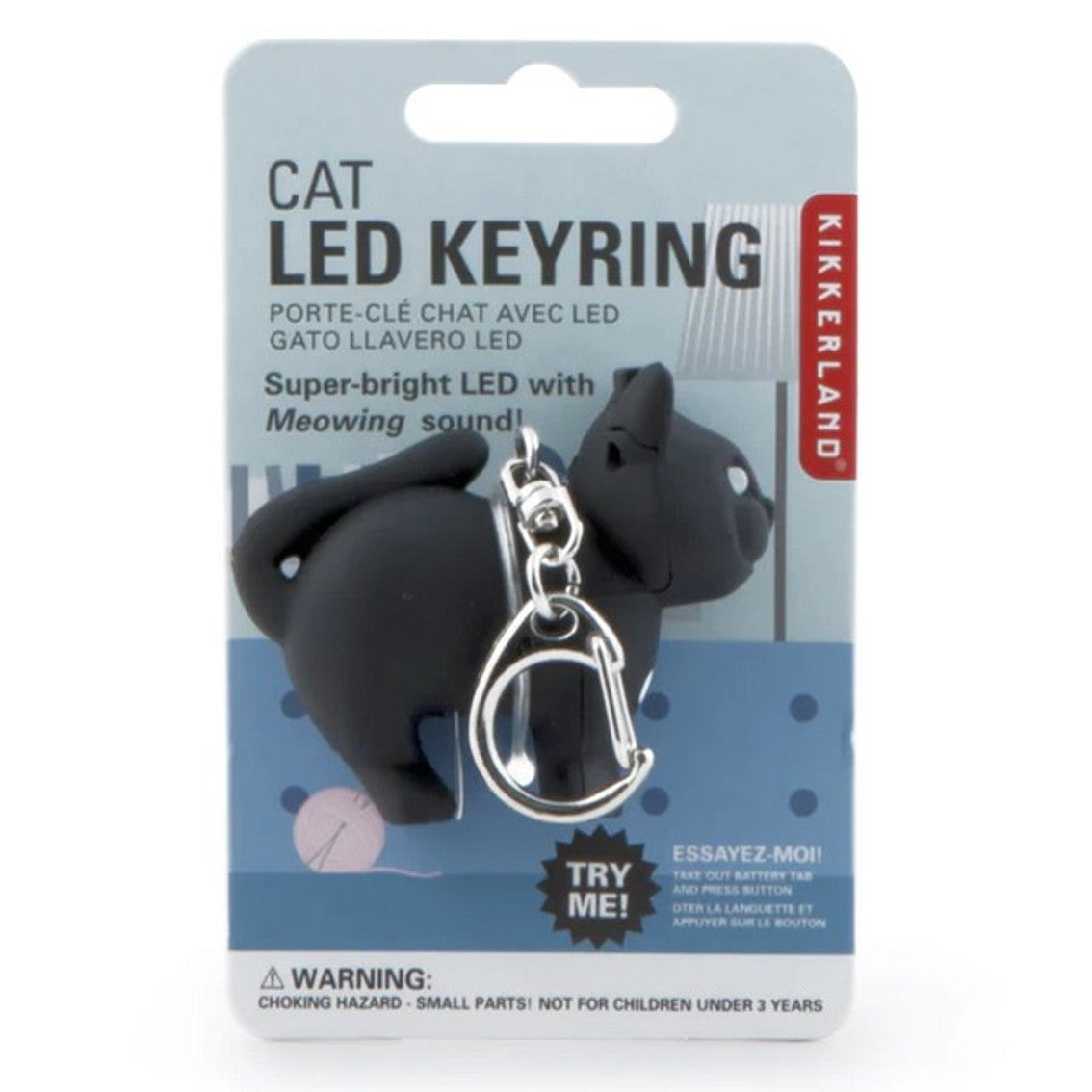 Porta-Chaves KIKKERLAND Led Keyring - Cat