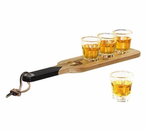 Conj. GENTLEMEN´S Serving Paddle & Shot Glasses